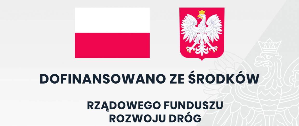 Logotyp Dofinansowania ze środków Rządowego Funduszu Rozwoju Dróg