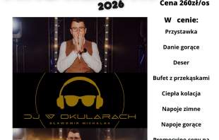 Plakat „Andrzejki 2026” w Dworze Kukuczka w Istebnej (28.11.2026, godz. 19:00). W programie zabawa z DJ-em w okularach, posiłki, bufet i napoje. Cena: 260 zł/os. Rezerwacja biletów: 505 802 616 (odbiór do 30.10.2026).