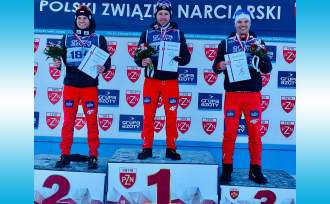 Dominik i Mariusz na pierwszym i drugim stopniu podium Mistrzostw Polski (foto: PZN facebook)