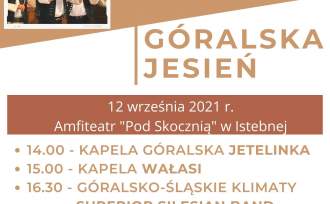 Plakat Góralska Jesień z programem wydarzenia na 12 września 2021 roku w