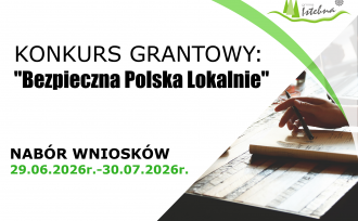 Baner informacyjny dot. konkursu grantowego "Bezpieczna Polska Lokalnie"