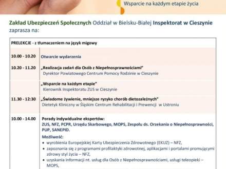 Dzień Osób z Niepełnosprawnościami w Cieszynie- plakat