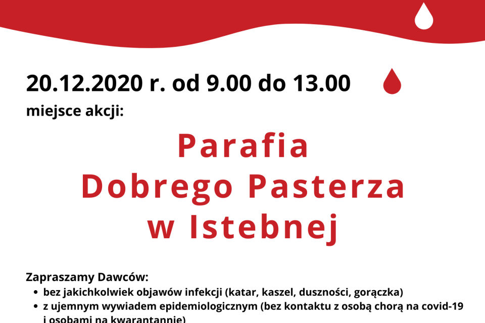 Plakat zawierający informacje o akcji  oraz logotypy Bliscy Krewni i Regionalnego Centrum Krwiodawstwa i Krwiolecznictwa w Katowicach