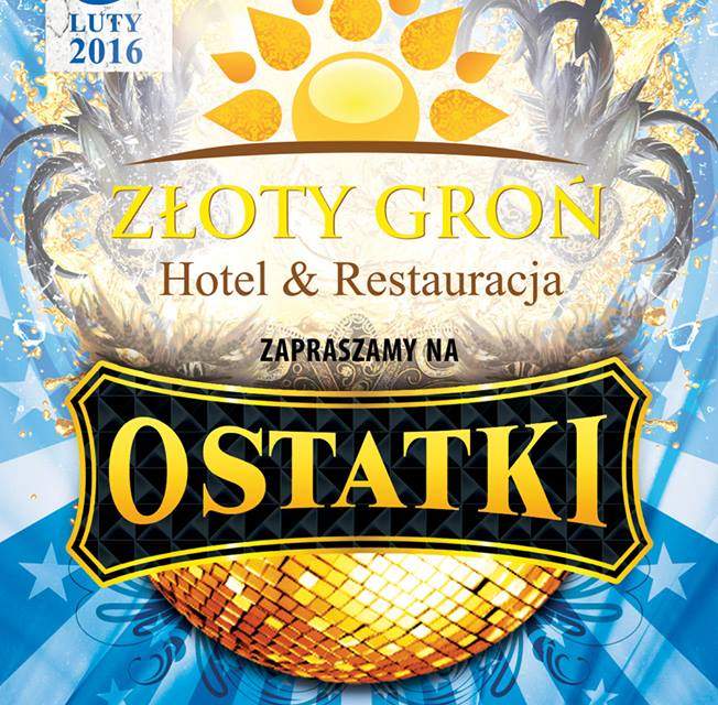 Plakat na ostatki w Hotelu Złoty Groń w Istebnej w dniu 5 lutego 2016 r.