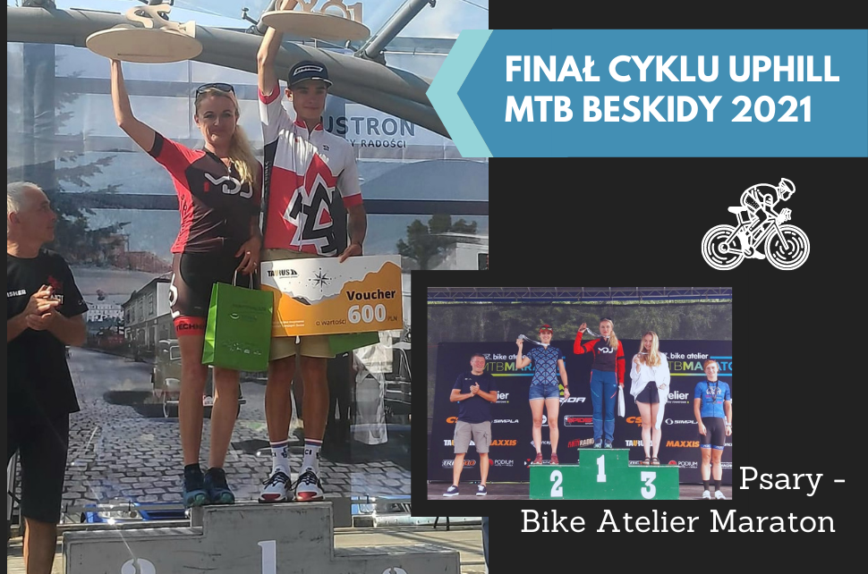 Anna Kaczmarzyk na podium; Finał Cyklu Uphill MTB Beskidy; Psary Bike Atelier Maraton