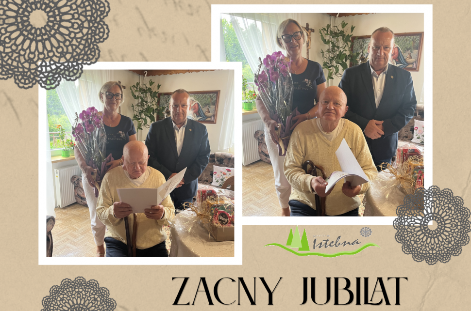 Jubilat w towarzystwie Wójta Gminy Istebna
