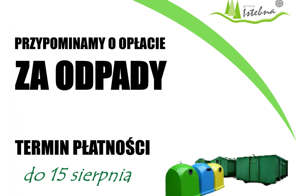Grafika informacyjna dotycząca terminu płatności za odpady.