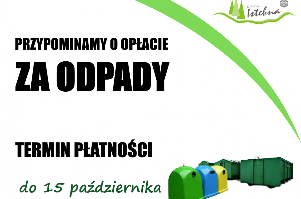 Grafika informacyjna dotycząca terminu płatności za odpady.