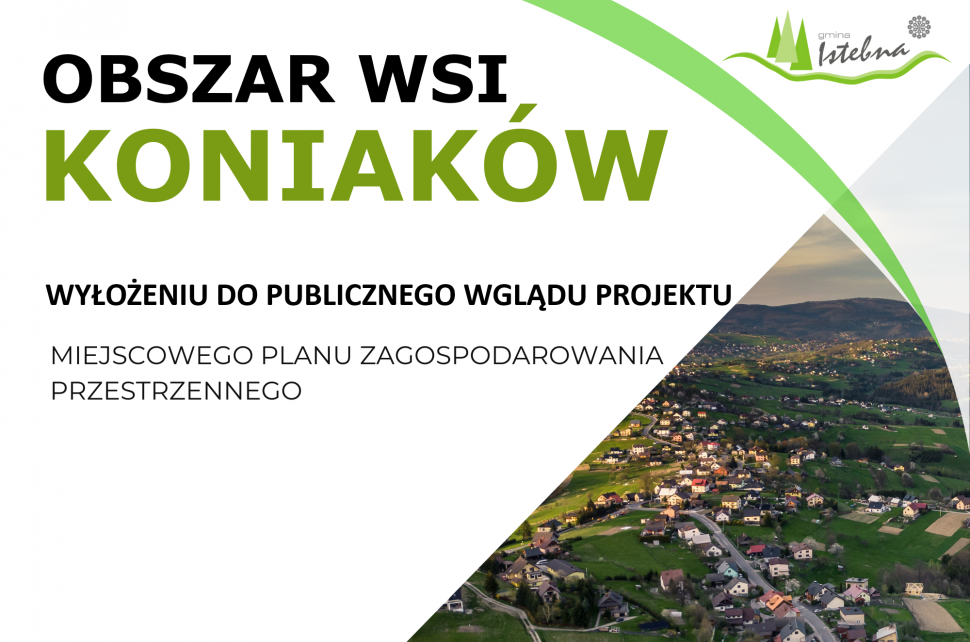 Grafika informacyjna dotycząca wyłożenia miejscowego planu zagospodarowania przestrzennego.