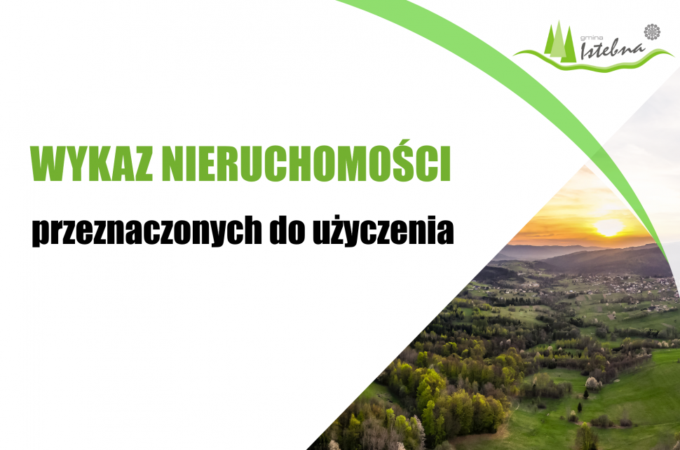 Grafika informacyjna dotycząca wykazu nieruchomości przeznaczonych do użyczenia